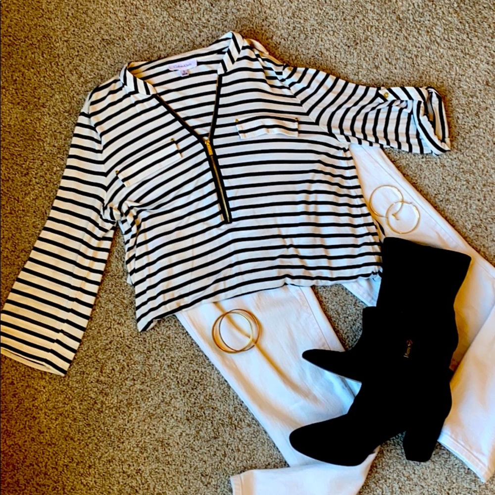 Calvin Klein Blouse with Gold zipper